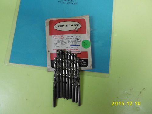 Jobbers drill left hand 15/64&#034; dia high speed stl cleveland usa new 9pcs $13.50 for sale