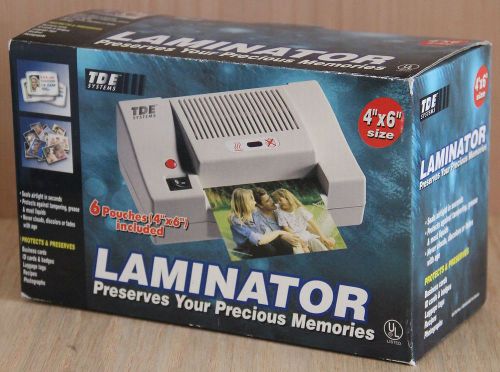 TDE Systems Laminator 4&#034; x 6&#034; Laminating Machine New in Package
