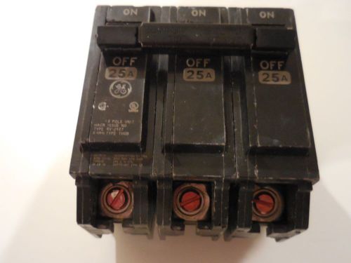 New ge thqb325 circuit breaker 25 amp 3 pole 240 volts made in the usa for sale