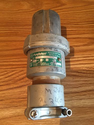 Appleton acp6044bc 60 amp 4 wire 4 pole pin and sleeve powertite plug used for sale