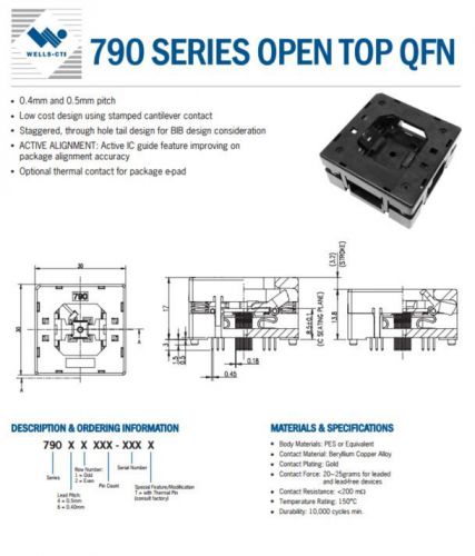 Qfn burn-in socket (790-61076-101t) for sale