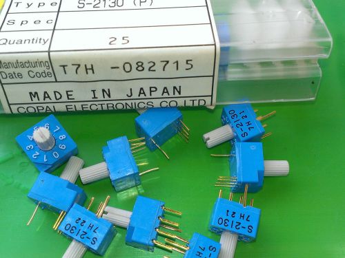 [10 pcs] copal s-2130  rotary coded switch decimal  with knob , top setting for sale