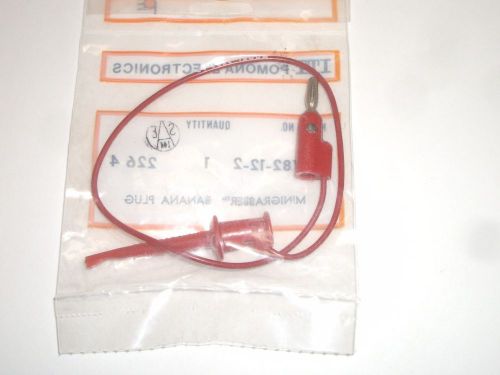 Pomona 3782-12-2 12&#034; red banana plug to micro grabber test lead clip for sale