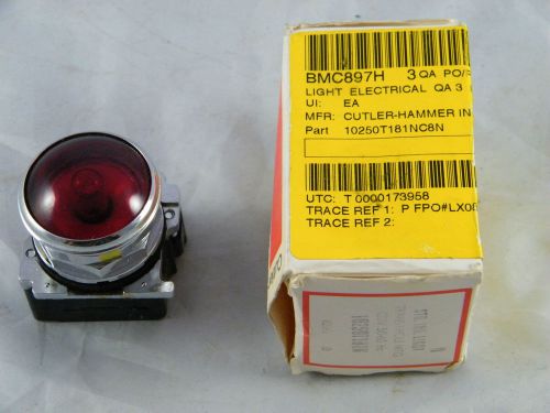 New ~ cutler hammer ~  illuminated pilot light ~  part # 10250t181nc8n red color for sale