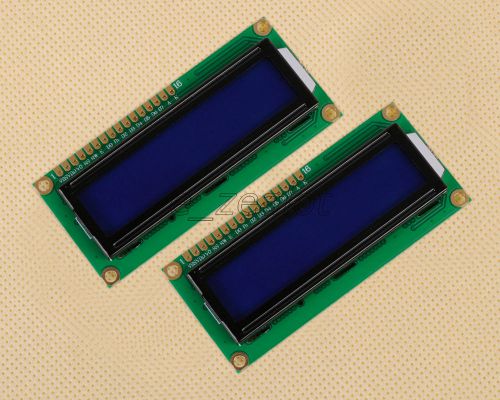 2pcs new 1602 16x2 hd44780 character lcd display module lcm blue blacklight for sale
