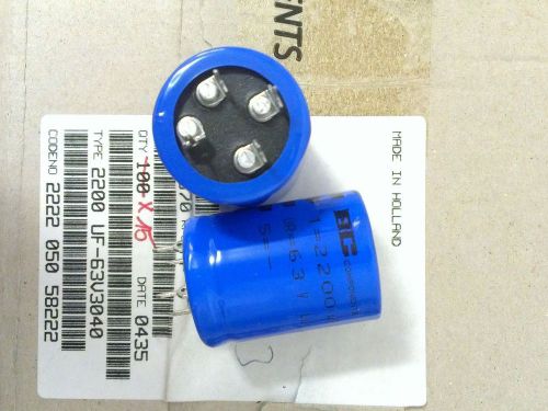 1x bc components 2200 uf 2200uf 63v mal205058222e3 radial electrolytic capacitor for sale