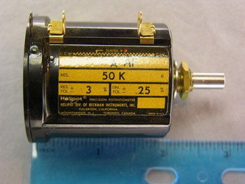 1 beckman helipot type a-af  50k 3% 10-turn precision potentiometer for sale
