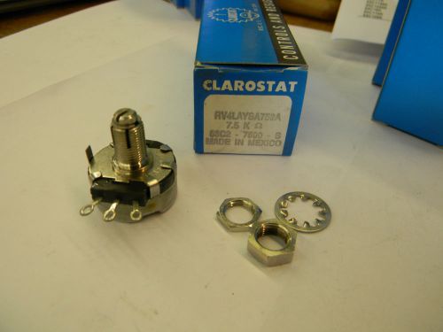New* Clarostat Potentiometer RV4LAYSA752A 53C2-7500 -S 7.5K 2w Linear Slotted B4