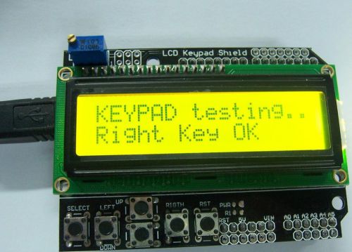 Yellow backlight 1602 lcd board keypad shield for arduino lcd robot for sale