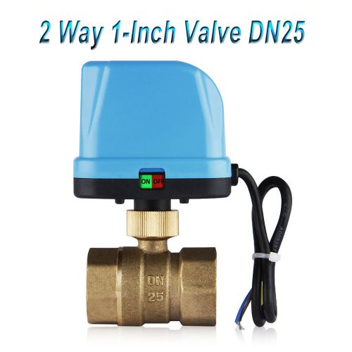 High Flow DN25 G1.0&#034; 2 Way Electric Brass Motorized Valve With LED Light AC 220V