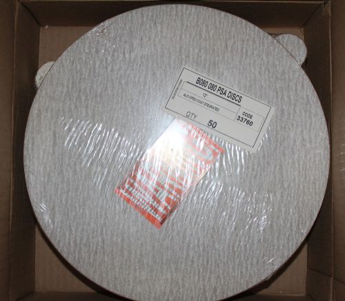 50/Pack FANDELI 12&#034; Aluminum Oxide Open Coat Stearated 80 Grit PSA Sanding Discs