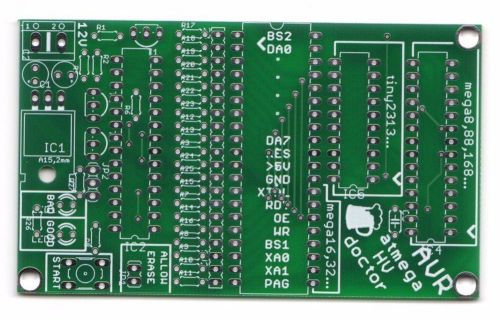 Bare PCB for AVR Atmega, Atttiny fusebit doctor HVPP HVSP fix restore fusebits