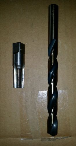 Set of tap drill size, 19/32&#034; diameter and pipe tap 3/8&#034; x 18 for sale
