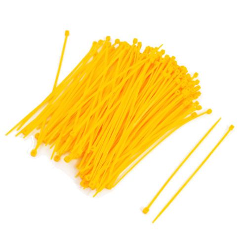 200 Pcs Adjustable Self Locking Nylon Cable Zip Ties Yellow 2.5mm x 150mm Bteuy