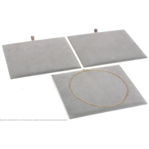 3 Jewelry Display Pad Tray Insert Gray Velvet Showcase