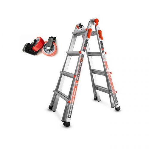 Little giant 12017 type 1a revolution xe 17&#039; ladder with tip n&#039; glide wheel kit for sale