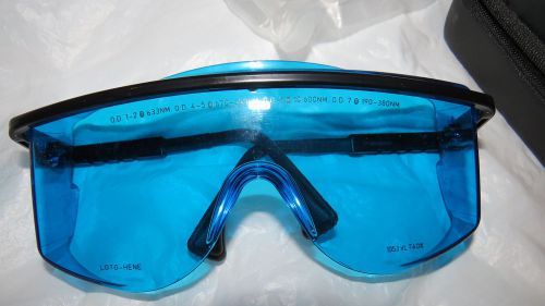 Glendale uvex lotg-hene laser glasses blue filter 152, vlt 40%, z87, od7@190-380 for sale