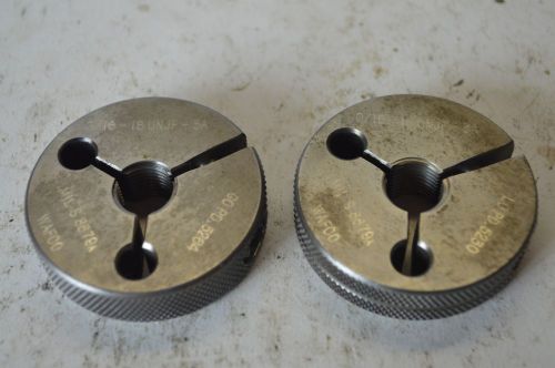 2x wafco thread ring gages 9/16-18&#034; unjf-3a no go lo pd .5320 go pd .5264 for sale