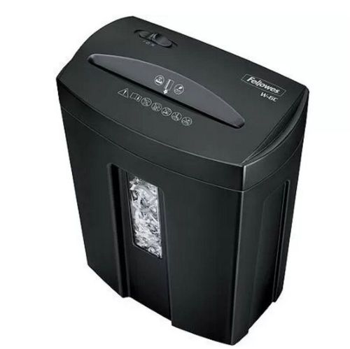 Fellowes 6-Sheet Crosscut Paper Credit Card Shredder Easy Use Office Home Waste