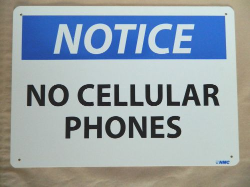 NOTICE No Cellular Phones 10&#034; x 14&#034; Rigid Plastic Safety Sign
