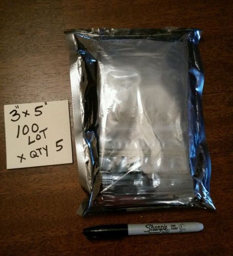 Lot of 500 3x5 anti-static esd statshield with zip lock - 5 packs of 100  new ! for sale