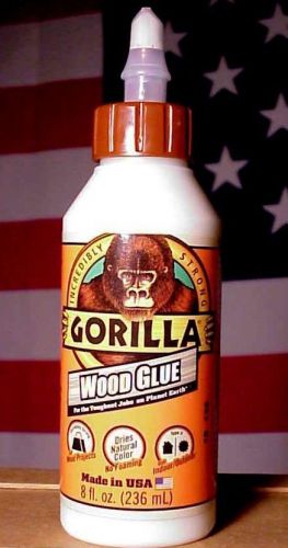 Incredibly Strong Gorilla Wood Glue 8 fl.oz. USA Made 100% For Toughest Jobs