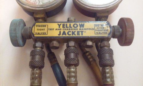 Yellow Jacket Test and Charging Manifold Gauges &amp; Robinair hoses  No reserve!
