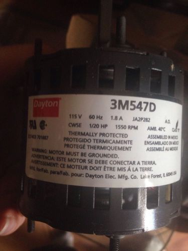 Dayton 7&#034; blower fan Shaded Pole  Motor 3M547D  115V, 1/20HP, 1550RPM New