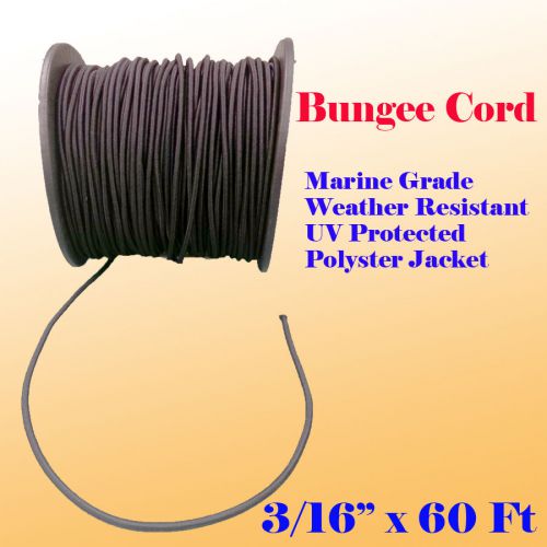 3/16&#034; x 60 Ft (20 Yard) Premium Marine Grade Bungee Shock Stretch Cord UV Wht