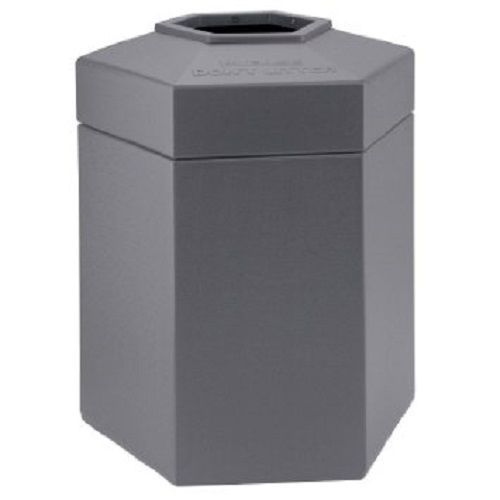 Commercial zone hexagon trash can - gray - 45 gal. restaurant outside ab976997 for sale