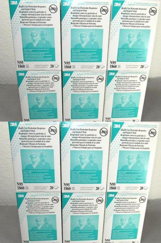 240 pcs, 2 Sealed Cases 12 BOXES 3M 1860 N95 Medical Mask Particulate Respirator