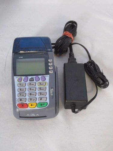 VERIFONE OMNI 3750 Credit Card Terminal/Printer Used Working with power Cord