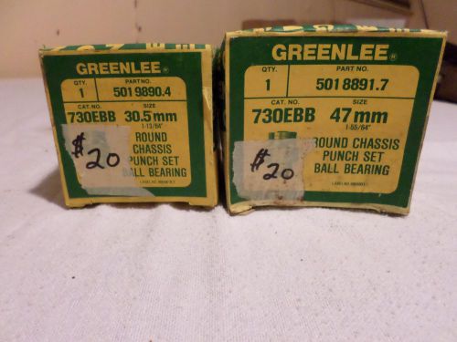 LOT OF 2 GREENLEE PUNCH SETS 47 MM AND 30.5 MM