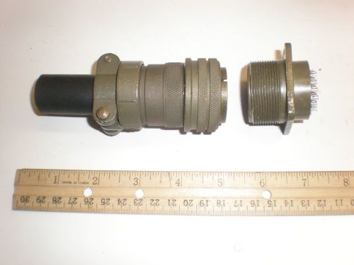 New - ms3106a 24-28p (sr) with bushing and ms3102a 24-28s - 24 pin mating pair for sale