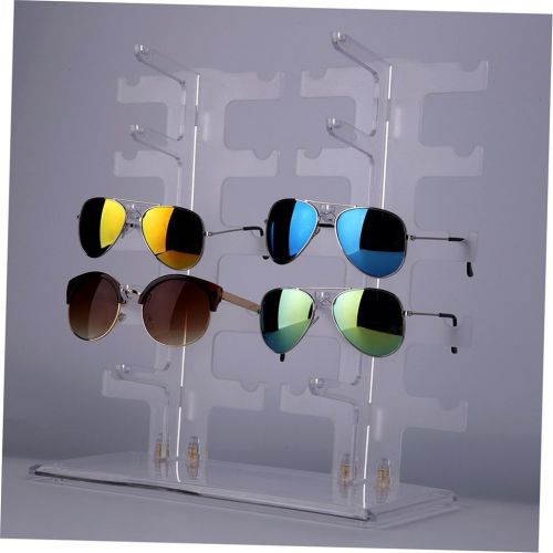 2 Row 10 Pairs Sunglasses Glasses Rack Holder Frame Display Stand Transparent GU