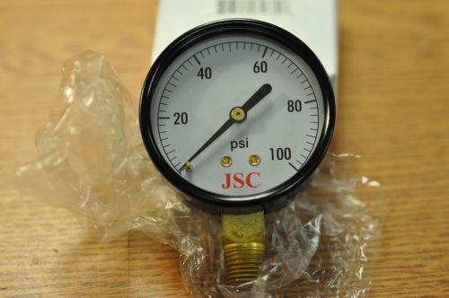 JSC AIR PRESSURE GAUGE 2 1/2&#034; Dial Bottom Mount 0-100 PSI 1/4&#034; NPT FAST SHIP!