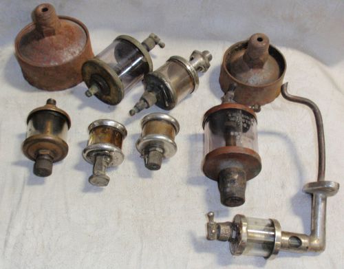 LOT 9 VINTAGE HIT MISS GAS ENGINE BRASS OILERS-DE LAVAL-AM INJECTOR-ARCADIA-NATL