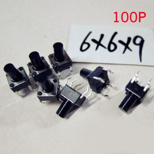 100pcs Tactile Push Button Switch Tact Switch 6X6X9 mm H Patch 4-pin DIP HYSG