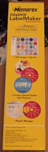 Memorex CD &amp; DVD Label Maker Starter Kit design studio labels inserts applicator