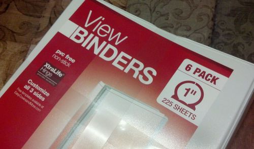 6 pack view binder 225 compacity each binder 1&#034; free shipping