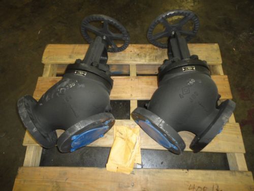 (2) crane 30e angle y-pattern cast iron automatic boiler stop check valves for sale