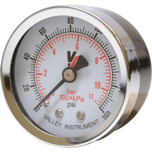 Valley instrument grade b back mount 2in dry gauge-0-160 psi #1220dsb160 for sale