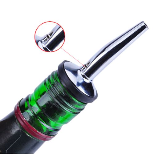 Wine spout stainless steel liquor spirit pourer with rubber stopper for sale