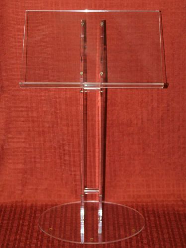 Clear acrylic lucite 35&#034; floor standing lectern podium large reading surface for sale