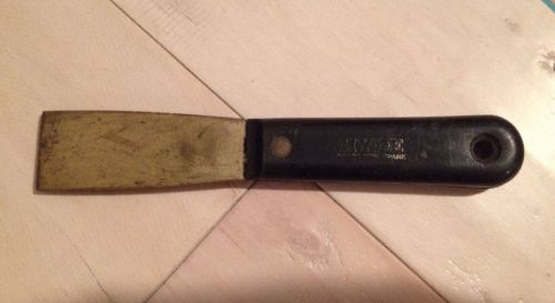 Vtg hyde tool 1.25-inch stiff chisel edge putty knife, brass non-sparking 02080 for sale