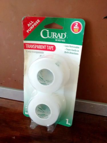 1 PACKAGE WITH 2 ROLLS  CURAD TRANSPARENT TAPE    1 INCH X 10 YARDS