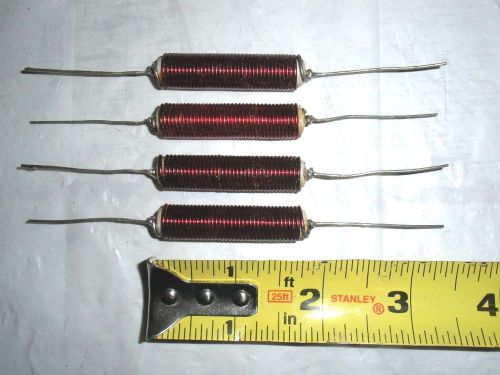 FOUR (4) VINTAGE INDUCTOR COIL CAPACITOR CAP TRANSFORMER TUBE AMP TONE STEREO