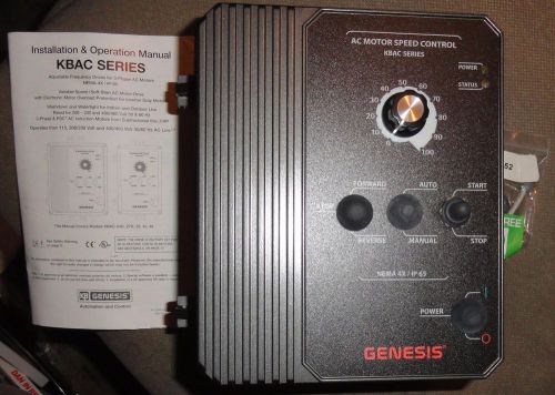 GENESIS AC MOTOR SPEED CONTROL KBAC SERIES  - NEW  IN BOX