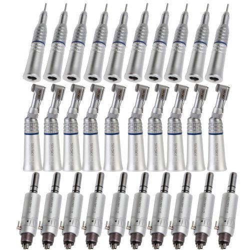 10X Dental Contra Angle Low Speed Handpiece Air Motor Straight 5H Complete Kit