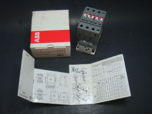 1 NEW ABB CONTACTOR A40-30-10, 110-120V, 60HZ, 110V 50 HZ, NEW IN FACTORY BOX